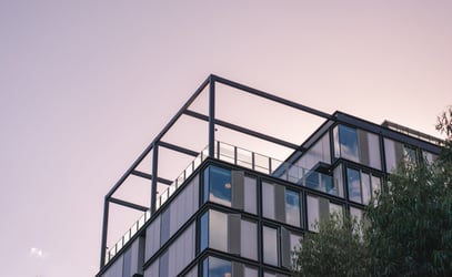 modern building against sunset